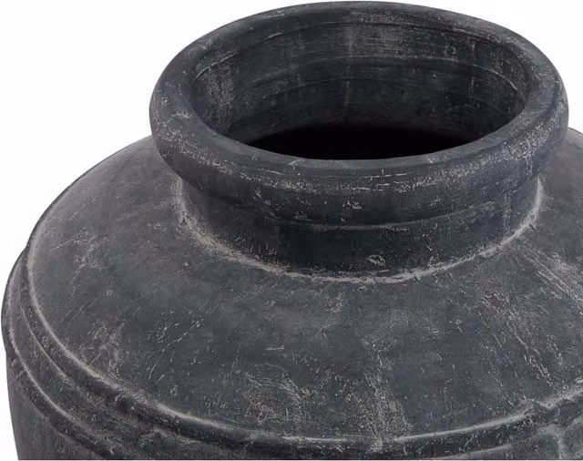 KDMK Amalfi Large Round Ceramic Water Pot for Floral Arrangements, Grey