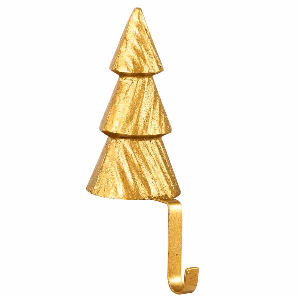 Dibor Gold Fir Tree Christmas Stocking Hook for Fireplace Holder – 2