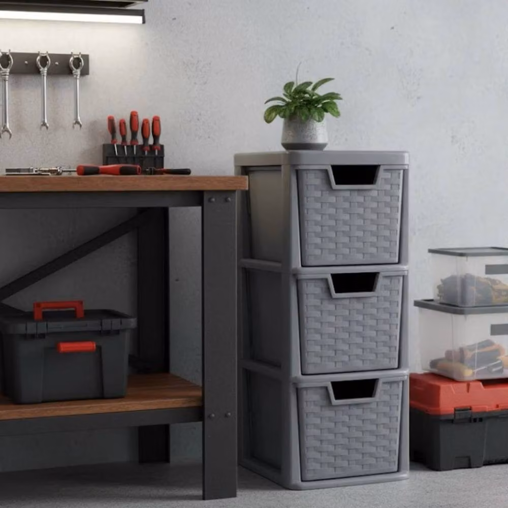 FORGEVIO 3 Tier Medium Freestanding Storage Drawer in Grey – 4