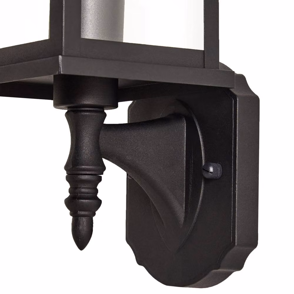 Wyld and Coco Modern Black Metal and Glass Outdoor Wall Lantern – 5