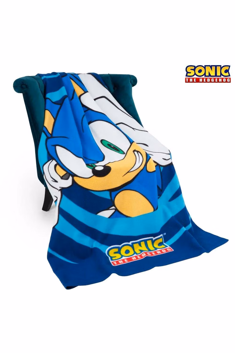 Get Trend Sonic the Hedgehog Fluffy Fleece Blanket for Children, Blue and Multicolour, W/D/H: 100 x 150 cm – 8