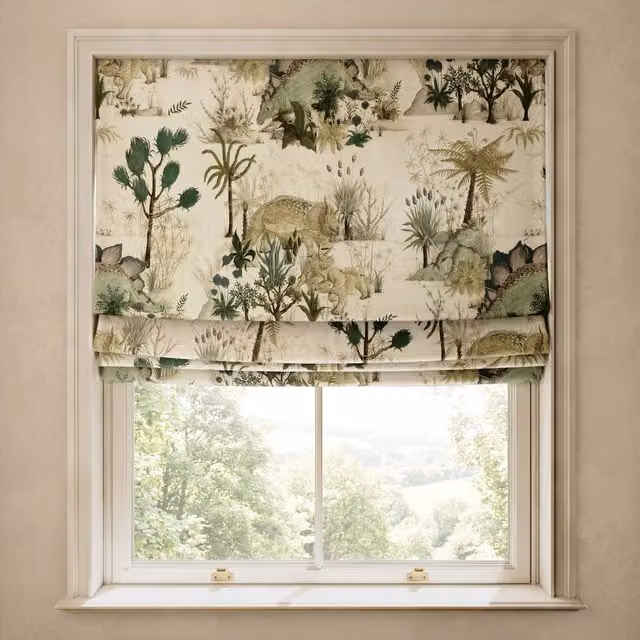 House of Hackney Dinosauria Cotton Linen Blind in Beige