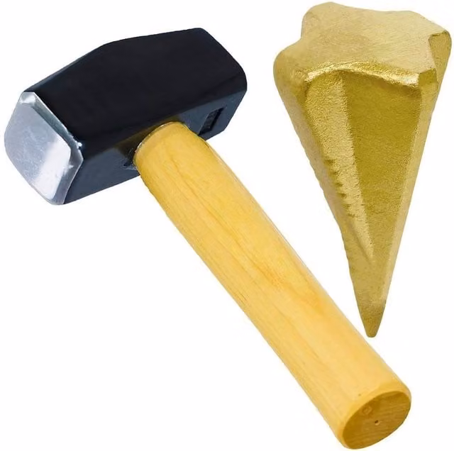 SPETLEK Steel Log Splitter and Sledge Hammer Kit in Yellow, W: 52 cm – 1