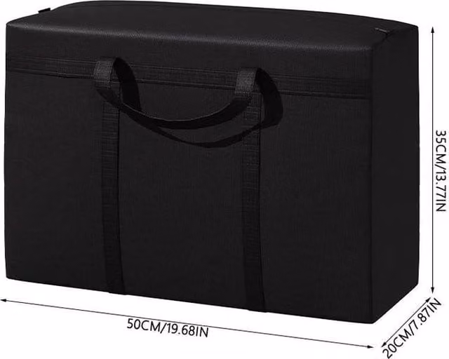 SPETLEK 2-Piece Heavy Duty Garden Furniture Cushion Storage Bags in Black, W/D/H: 50 x 20 x 35 cm