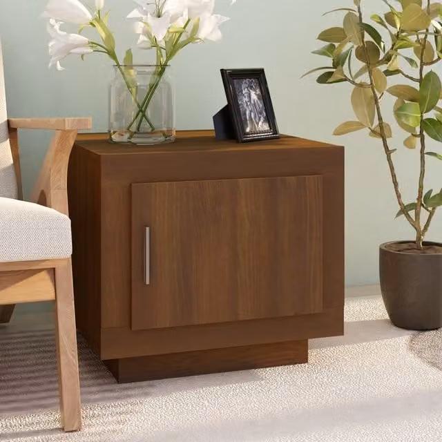 Berkfield Home Brown Oak Coffee Table in Engineered Wood W/D/H: 51 x 50 x 45 cm