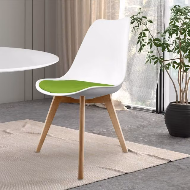 Fusion Living Soho Dining Chair in Green with Beech Wood Legs