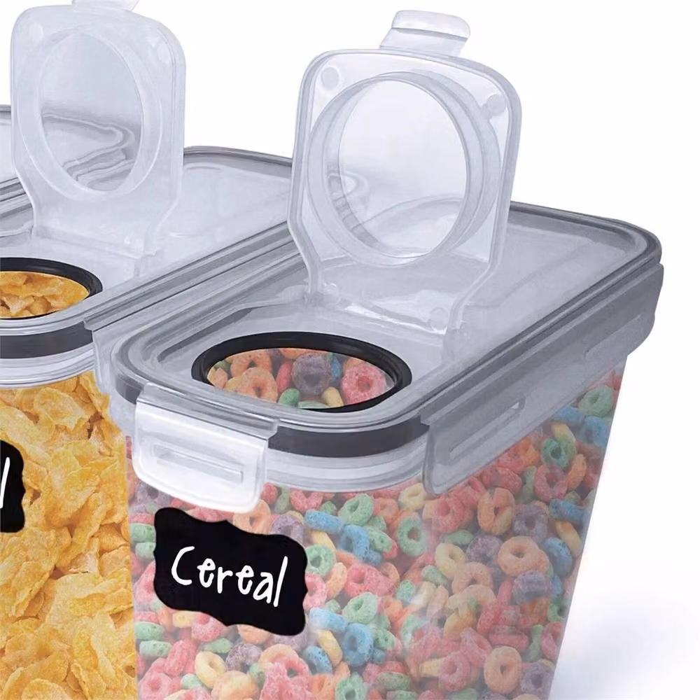 Nordara Set of 4 Airtight Plastic Food Storage Containers and Cereal Dispensers, 4L each, Clear – 2