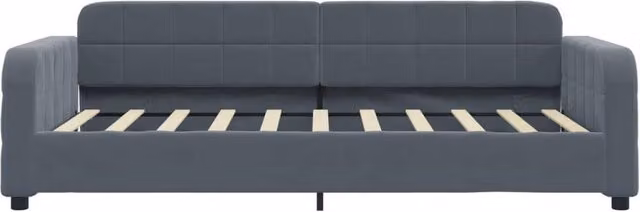 Berkfield Home Modern Day Bed in Dark Grey Velvet, W/D/H: 190 x 90 cm
