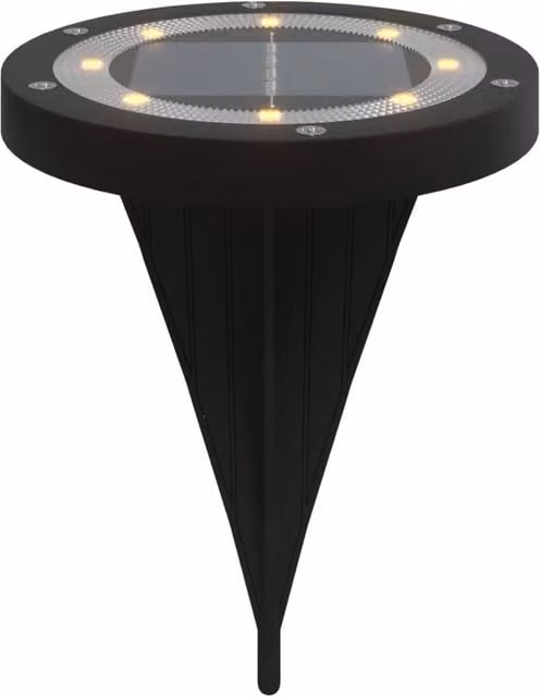 Berkfield Home Solar LED Ground Lights with Ground Spikes, 12 Pack, Black, Warm White