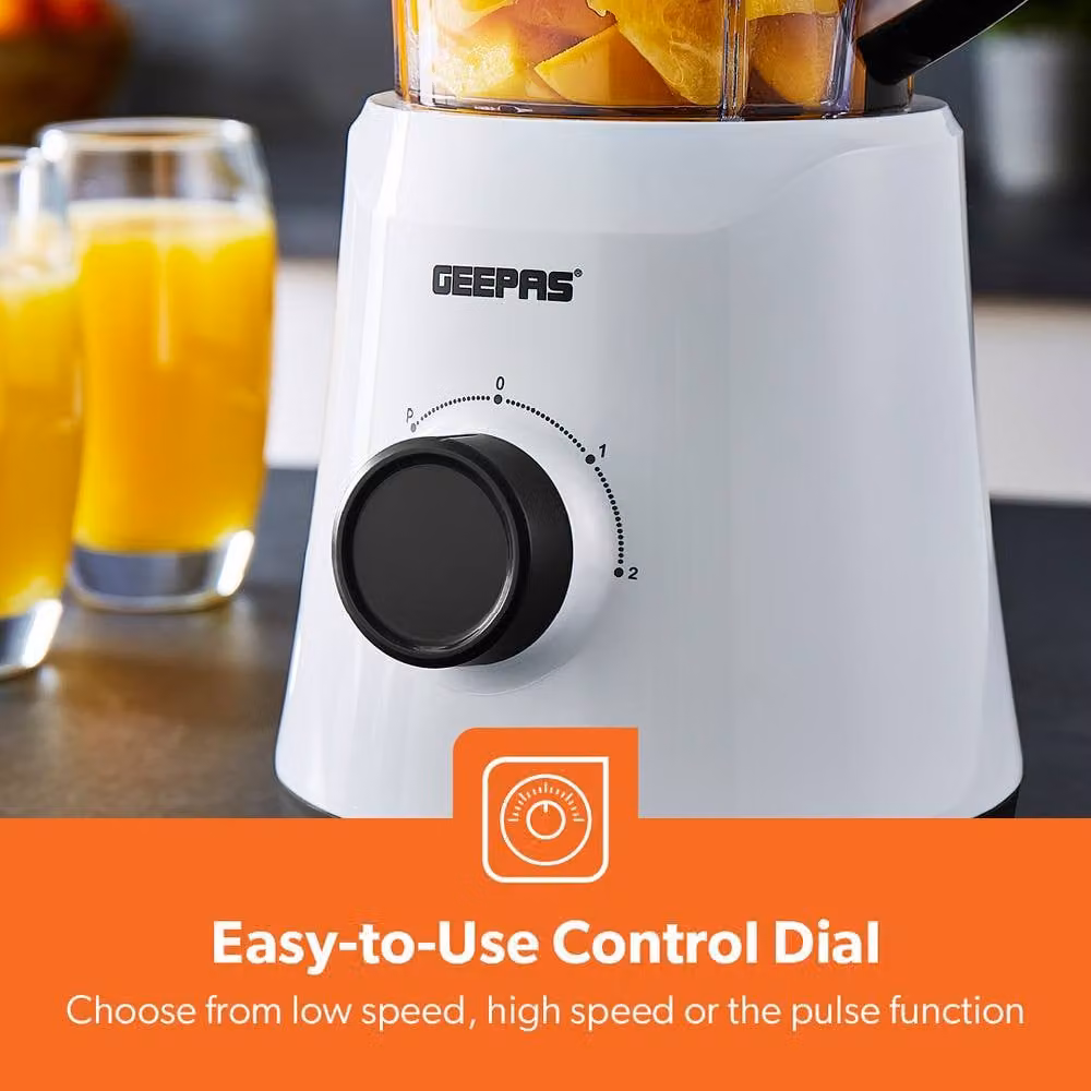 Geepas 500W Blender with 1.5L Jar and Spice Grinder in White – 3