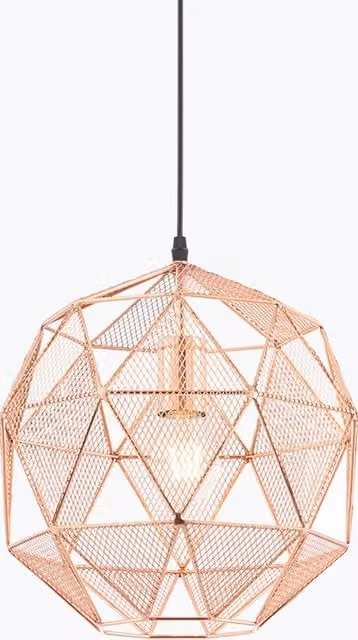 Perch & Parrow Endon Armour Spherical Copper Pendant Light with E27 Fitting