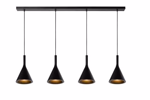 Lucide Gipsy Dimmable Adjustable Modern Bar Pendant Light, Black