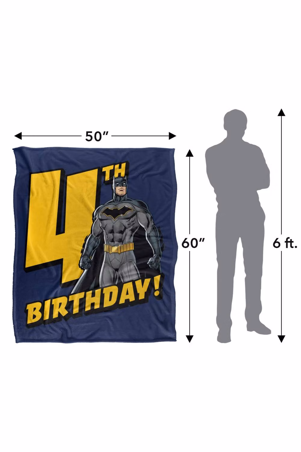 Warner Bros. Justice League Batman Silky Touch Super Soft Blue Multicolour Throw Blanket, Large – 3