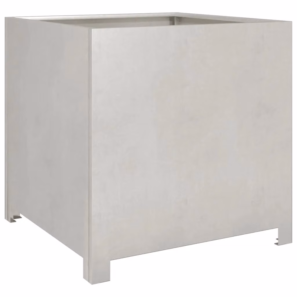 Berkfield Home Stainless Steel Garden Planter Tub in Silver, W/D/H: 50 x 50 x 50 cm – 2
