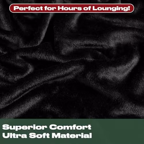 Brentfords Black Flannel Fleece Throw Blanket, W/D/H: 120 x 150 cm – 3