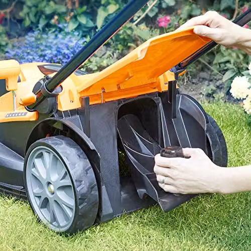 LawnMaster MX 24V 37cm Cordless Lawnmower and Strimmer Set in Orange – 5