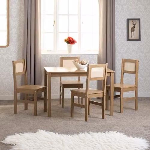 Seconique Santana 1+4 Dining Set in Brown Rattan Effect with Rectangular Table – 3