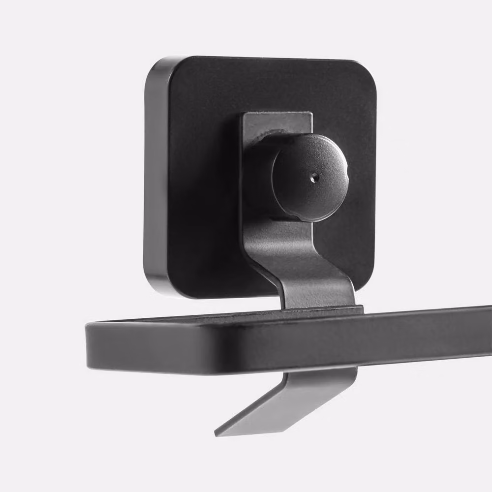 OHS Black Metal Suction Toilet Roll Holder and Wall Mounted Tissue Organiser – 4