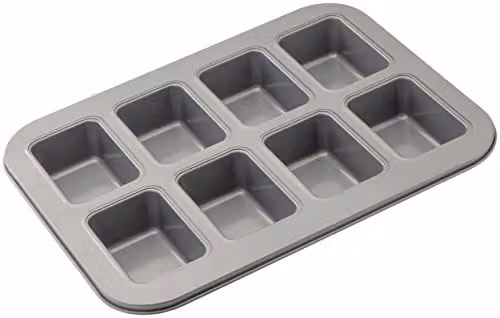 Judge Non-Stick Rectangular Mini Loaf Tin with 8 Cups, Grey, W: 35 cm, D: 27 cm, H: 4 cm