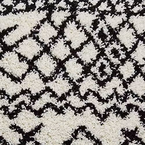 Think Rugs Scandi Berber G274 High Density Pile Shaggy Rug in White/Black, W: 160 cm, L: 220 cm – 5