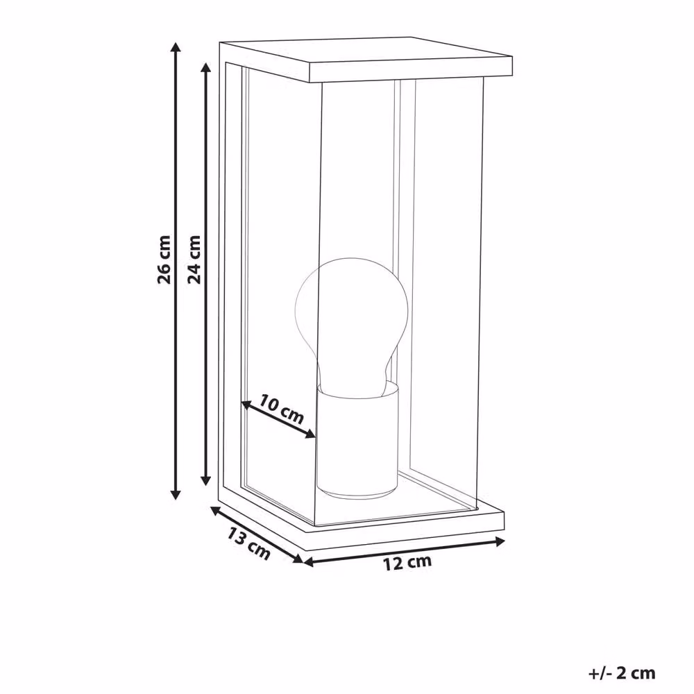 Wyld and Coco Modern Black Aluminium Outdoor Wall Light with Transparent Glass – 3