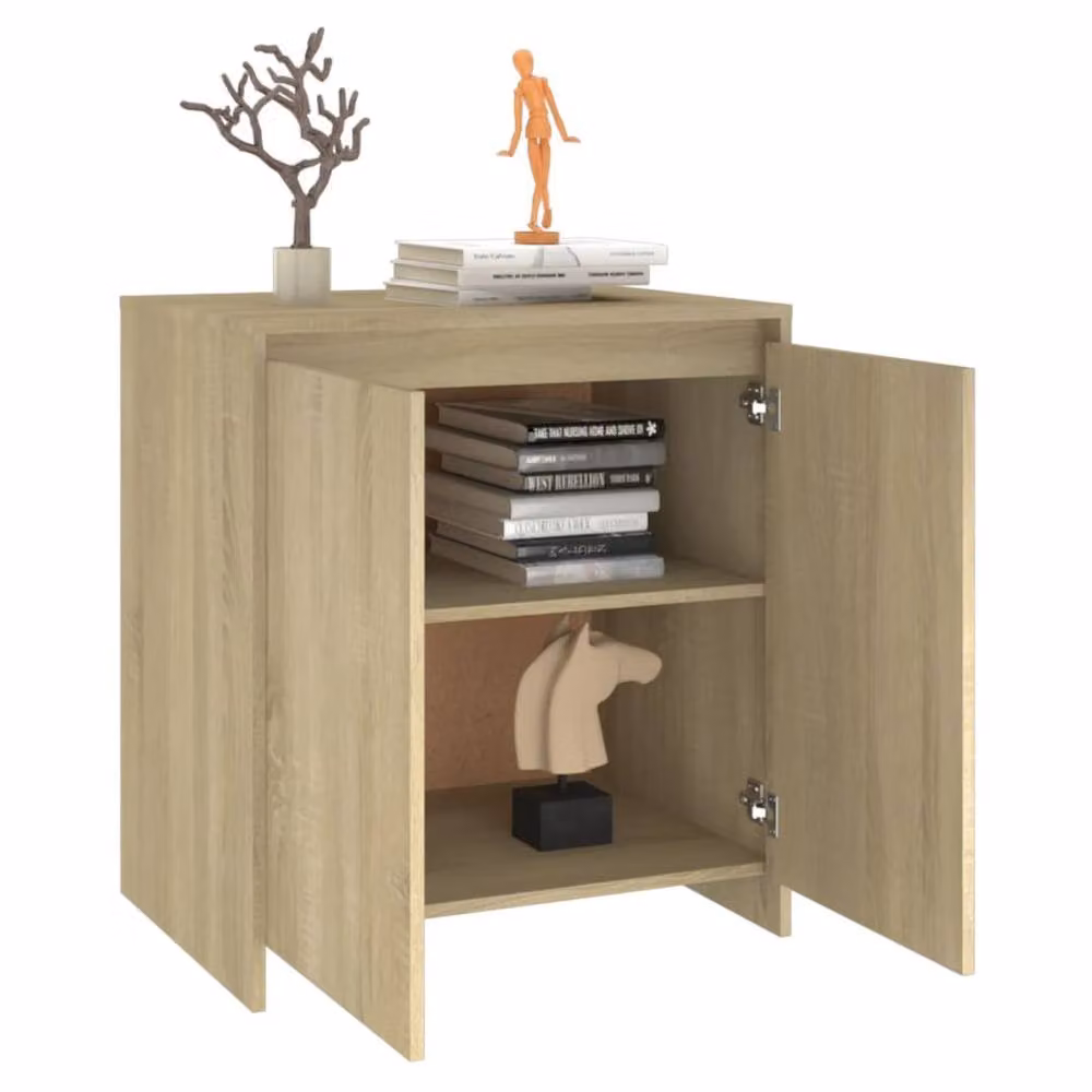 Berkfield Home Sonoma Oak Sideboard in Beige, W/D/H: 70 x 41 x 75 cm – 3