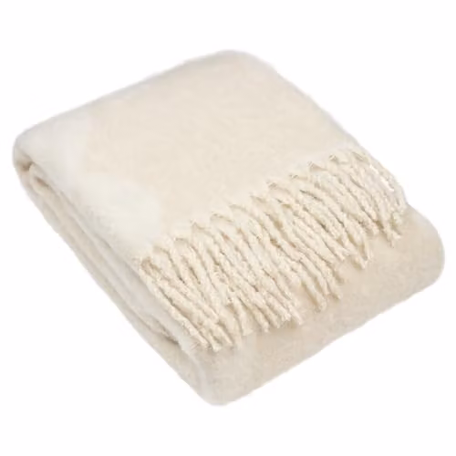 HOEM Meta Abstract Jacquard Faux Mohair Throw in Beige, W/D/H: 130 x 180 cm