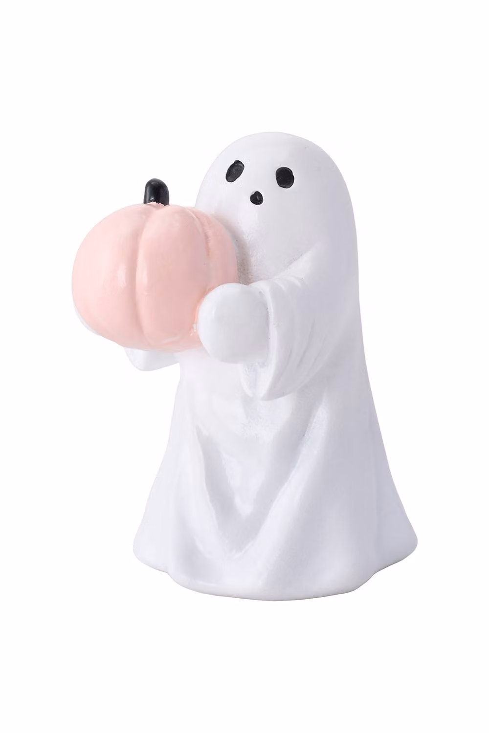 ExtraStar Halloween Ghost Hugging Pumpkin Ceramic Tabletop Figurine in White and Multicolour – 3