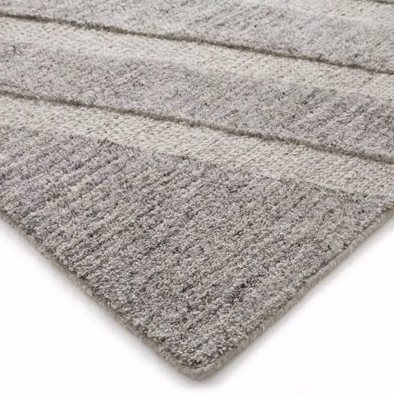 The Rug Shop UK Grey Modern Geometric Handmade Wool and Cotton Area Rug, W: 200 cm, D: 280 cm