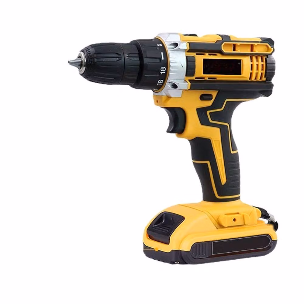 Nordara 21V Cordless Combi Drill and Electric Screwdriver Set with 2 Rechargeable Batteries in Yellow – 2