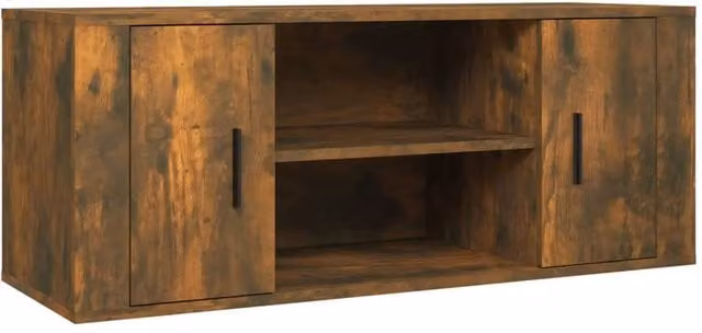 Berkfield Home Smoked Oak TV Cabinet in Brown, W/D/H: 100 x 35 x 40 cm