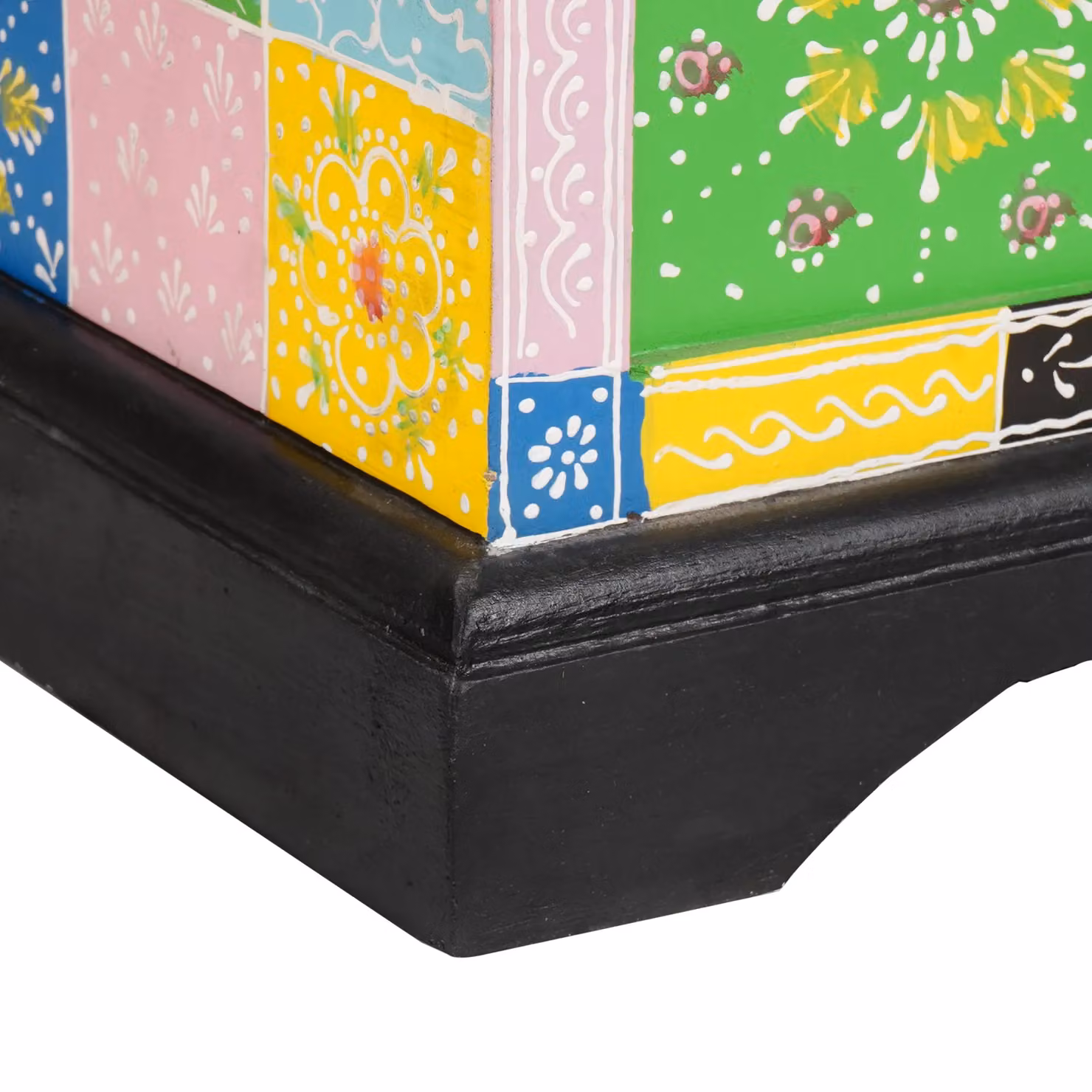 Berkfield Home Mango Wood Geometric Storage Box, Multicolour, W: 60 cm, D: 40 cm, H: 40 cm – 7