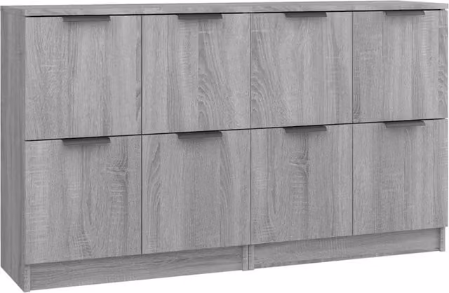 Berkfield Home Set of 2 Grey Sonoma Sideboards in Engineered Wood, W/D/H: 60 x 30 x 70 cm
