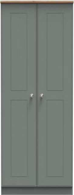 2 U Albert Tall Double Hanging Wardrobe in Pale Green, Ready Assembled – 1
