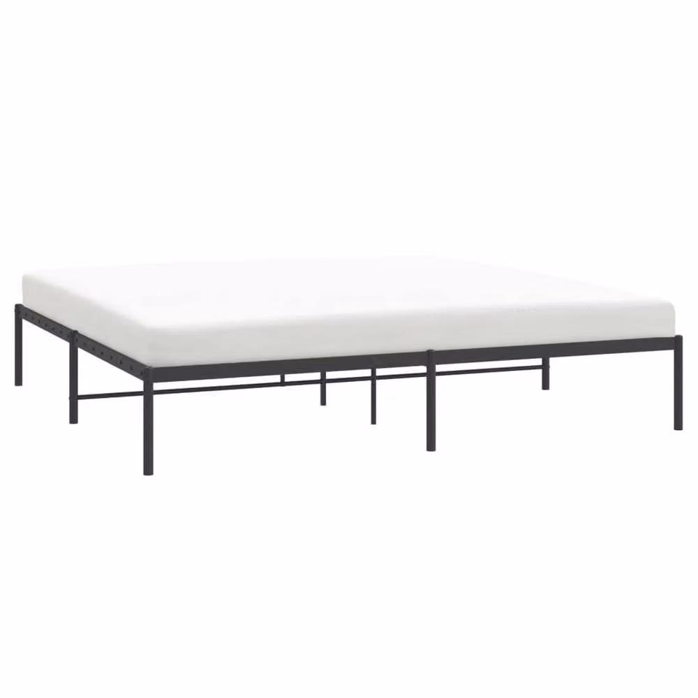 Berkfield Home Metal Bed Frame in Black, W/D/H: 203 x 193 cm – 2