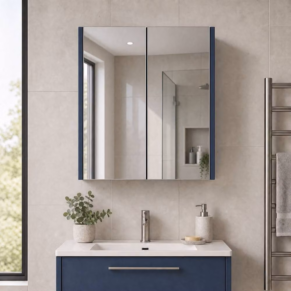 Balterley Winshill Rectangular Wall Mirror in Blue, W: 60 cm – 2