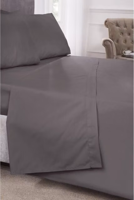 NewEdgeBlinds Plain Grey Percale Cotton and Polyester Breathable Pillowcase