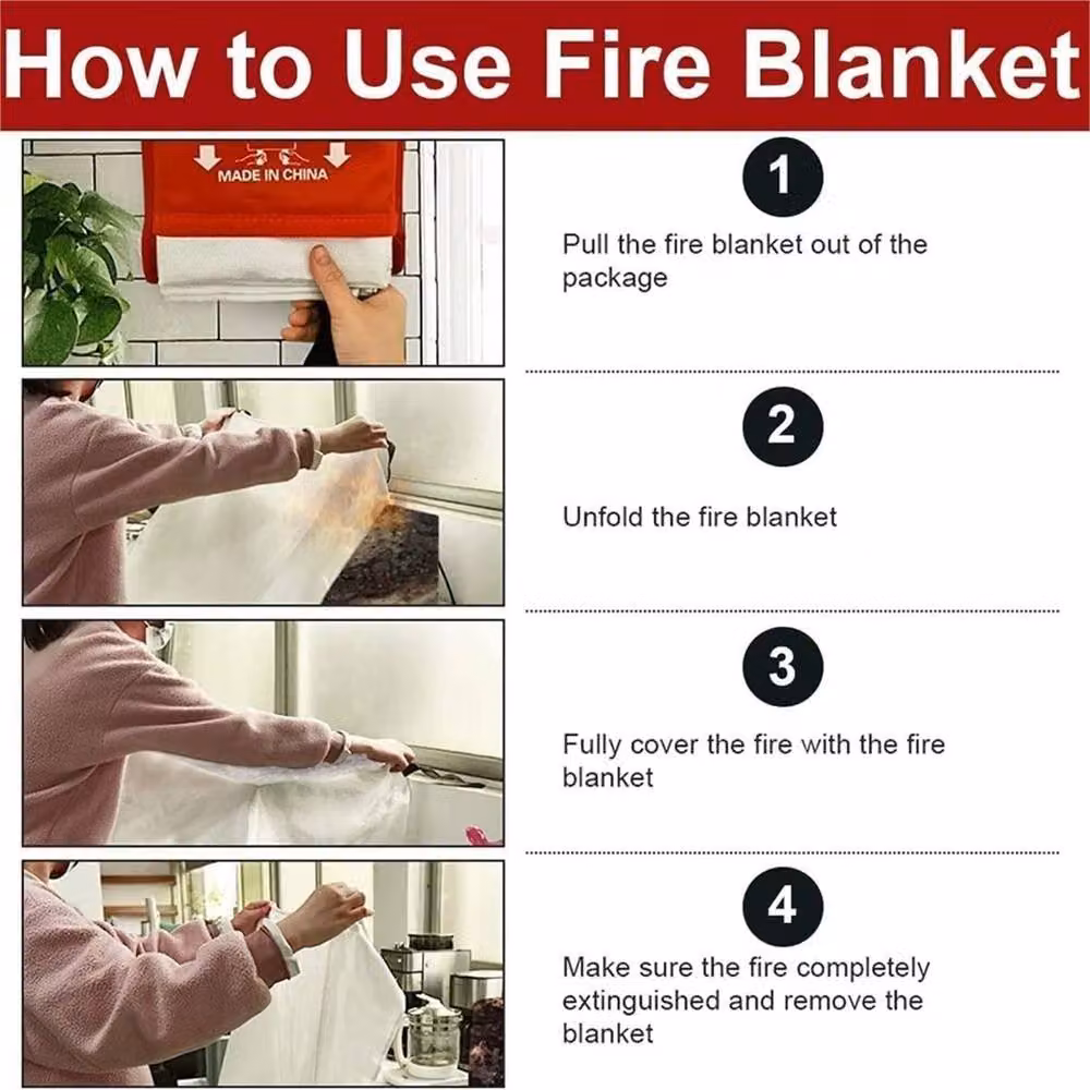 Nordara 4X Large Fibreglass Fire Blanket in White – 5