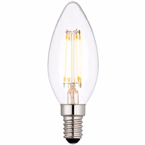 Loops 4W E14 LED Vintage Filament Candle Bulb, Warm White, 470 Lumens