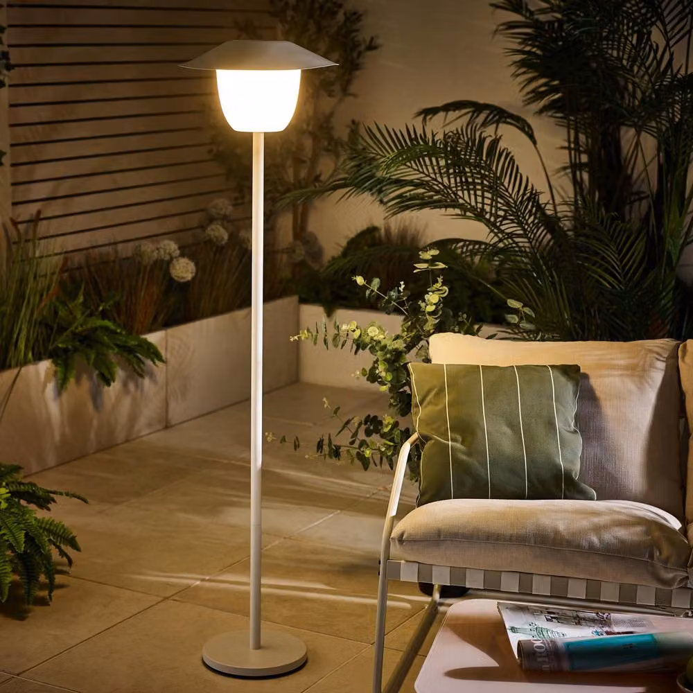 FurnitureboxUK Veya White Solar Outdoor Floor Light with Remote Control and Dimmable RGB Effect – 3