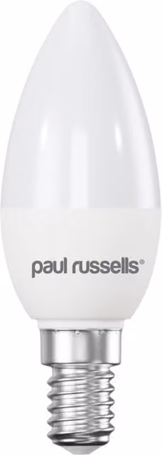 Paul Russells 6.5W LED Candle Bulb, E14, 806lm, 2700K Warm White