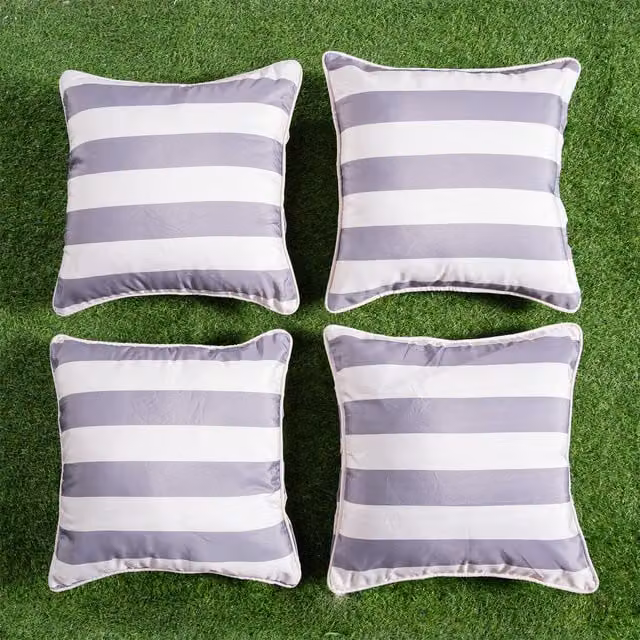 Abrihome Set of 4 Waterproof Outdoor Garden Cushion Covers in Grey