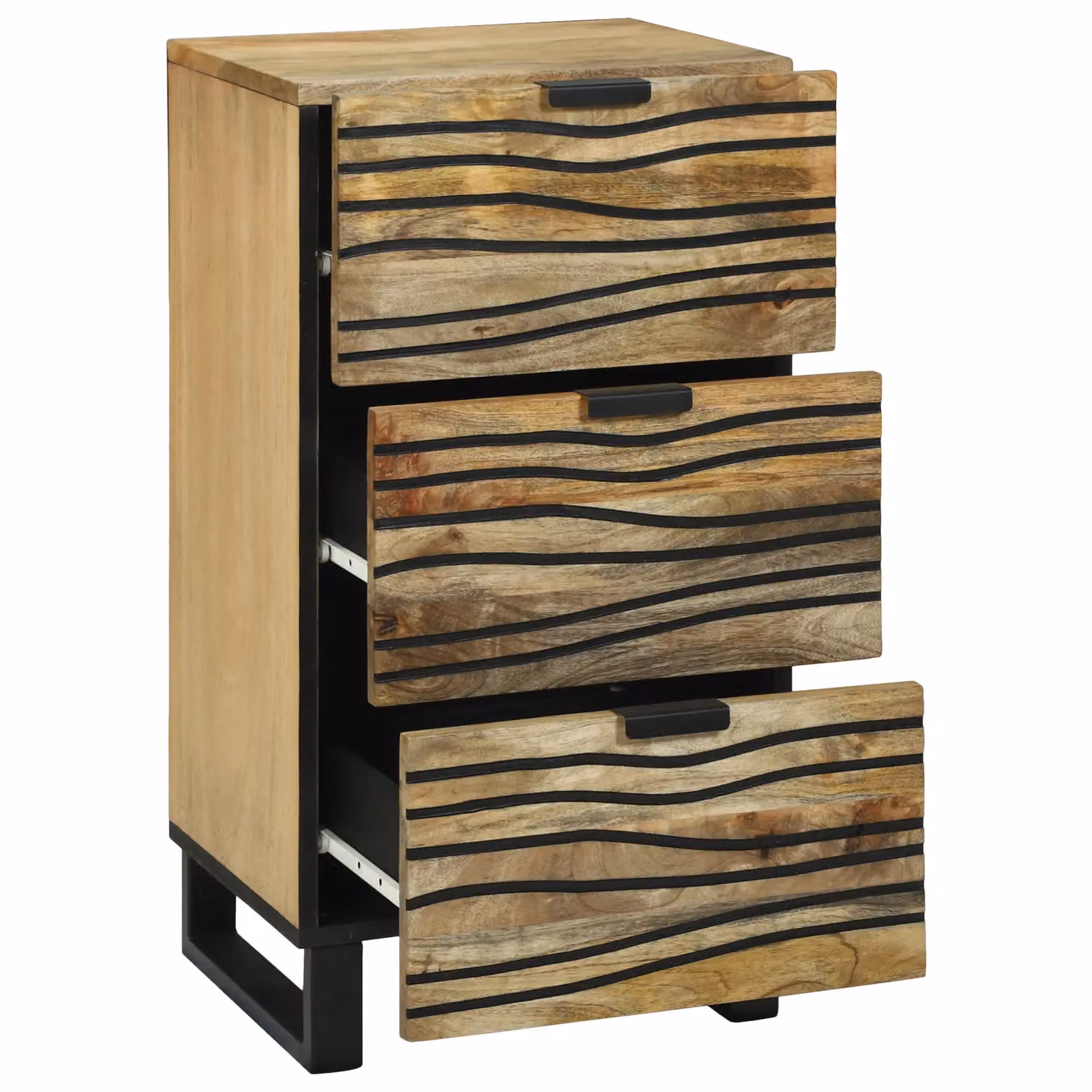 Berkfield Home Modern Sideboard in Brown, Mango and MDF Wood, W/D/H: 40 x 33.5 x 75 cm – 2