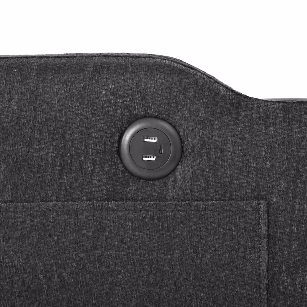 Merax 2-Seater Pull-Out Fabric Sofa Bed with Cup Holders and USB Charging in Grey, W/D/H: 173 x 41 x 58 cm – 6