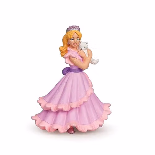 Papo Enchanted World Collection Realistic Princess and Cat Figure in Pink and Multicolour