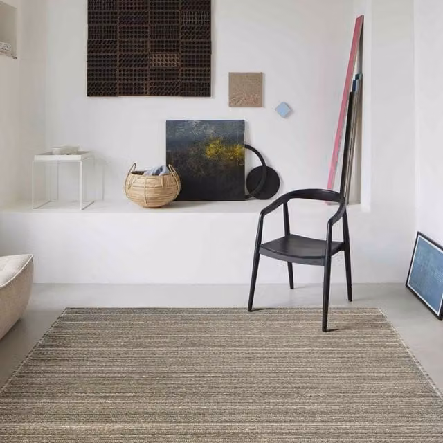 The Rug Shop UK Brown Modern Striped Machine Woven Area Rug, W: 160 cm, L: 230 cm – 1