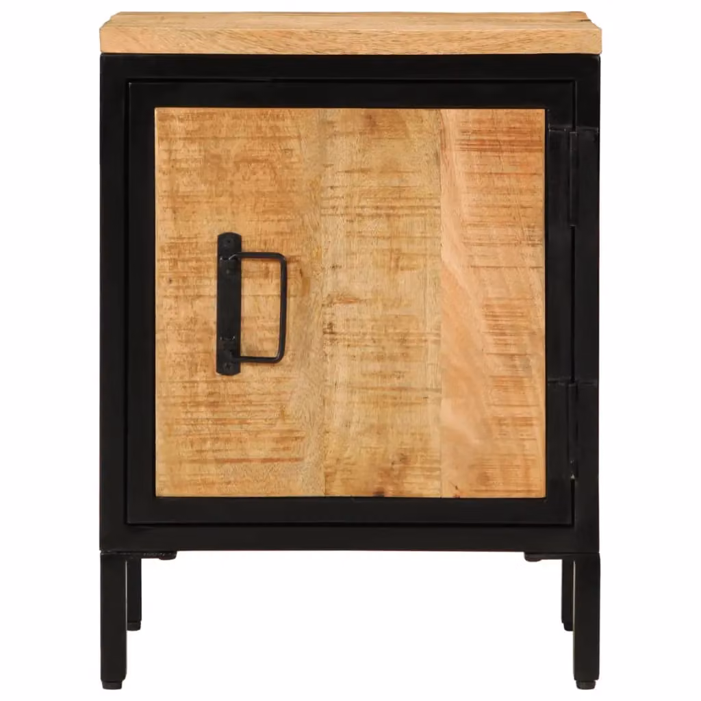 Berkfield Home Bed Cabinet in Brown Solid Rough Mango Wood W/D/H: 40 x 30 x 52.5 cm – 3