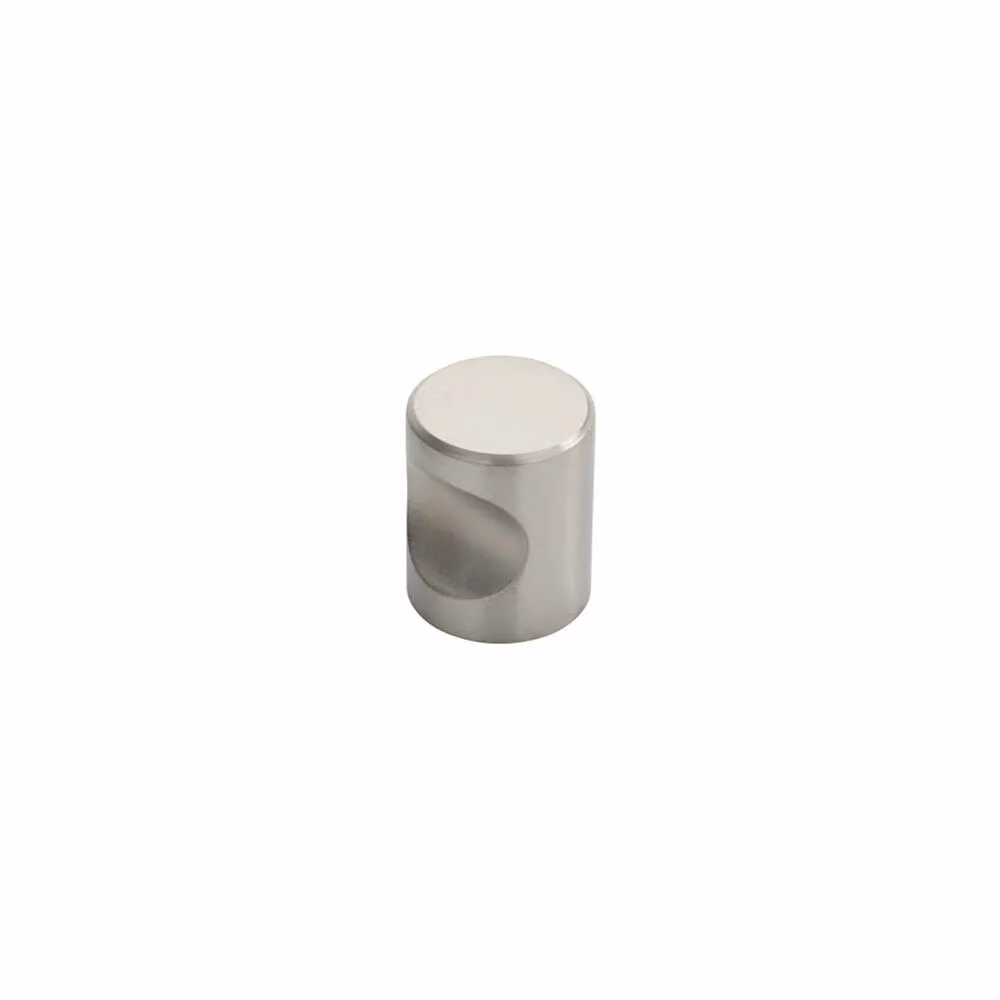 Loops Set of 4 Brushed Stainless Steel Cylindrical Cupboard Door Knobs, Diameter: 2.5 cm – 2