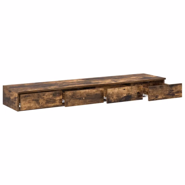 Berkfield Home Smoked Oak Bedside Table in Brown, W/D/H: 160 x 36.5 x 36.5 cm