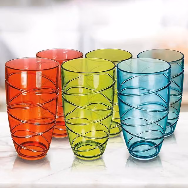Volila Multicolour Plastic Drinking Tumblers, Pack of 6